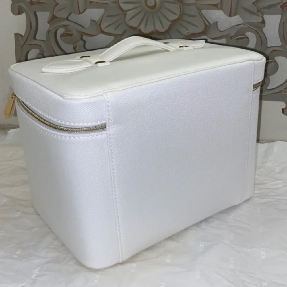Dior White Cosmetic Train Case with Gold CD Logo - Picture 2 of 4